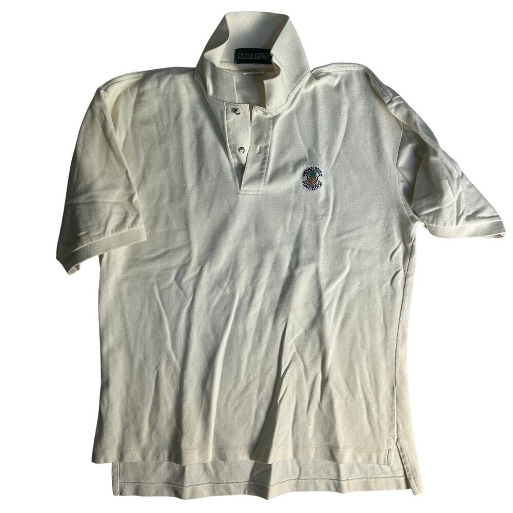 Outer Banks Indian River Plantation Polo Mens Size Large Ivory
